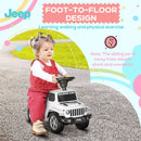 Aosom White Push Car for Kids with Engine Sounds and Horn, Ideal for Ages 1.5 to 3 Years