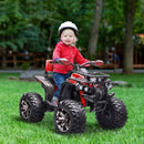 12V Red Kids ATV Ride-On Car with Music and Realistic Wheels