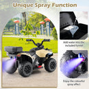 6V Children’s ATV Ride-On with Music, Spray Feature, USB Port, and Storage Box - khaki