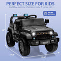 12V Electric Ride-On Truck for Kids with Remote Control, 3 Speed Settings, LED Lights, and Music