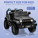 12V Electric Ride-On Truck for Kids with Remote Control, 3 Speed Settings, LED Lights, and Music