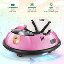 Pink Remote Control Bumper Car for Toddlers Aged 1-3, 12V, 360 Degree Spin