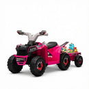 Pink 6V Electric Ride-On Car with Trailer for Kids Aged 18-36 Months