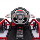 24V Electric Drift Go Kart for Kids, Speeds Up to 7.5 MPH with Music and 5-Point Safety Harness