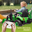 24V Children's Ride-On Tractor with Excavator, Dump Wagon, 3-Speed Settings, and Parental Control
