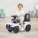 OLAKIDS White Police Car Ride-On Toy for Toddlers Aged 1-3