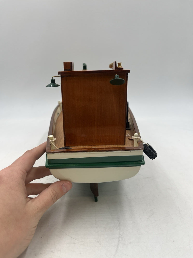 Handcrafted Wooden Boat Anna 2 with Green Trim