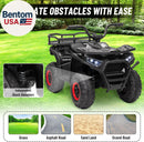 24V 4X4 Kids ATV Quad with Kneepads, 5MPH Speed, Music, and LED Lights