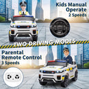 Remote Control 12V Electric Police Car Ride-On Toy with LED Lights and Music
