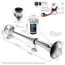 FARBIN Chrome 12V Air Horn Kit for Trucks and Trains