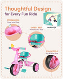 KRIDDO Pink Duck Bell 2-in-1 Tricycle for Toddlers 18 Months to 3 Years
