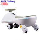 12V Electric Wiggle Ride-On Car for Kids with Quiet Motor, Dual Speeds, LED Lights, and Bluetooth