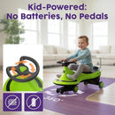 Green Wiggle Twist Ride-On Car for Kids