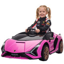 12V Pink Lamborghini SIAN Electric Ride-On Car for Children