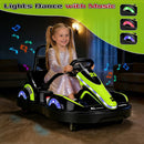 MINIATURE MOTORS 12V Bluetooth Bumper Car with Remote Control and 360 Spin - Black
