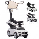 Mercedes-Benz Licensed Toddler Push Car with 4-in-1 Features and Handle, White