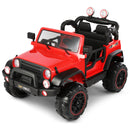 Red 12V Battery-Powered Kids Ride-On Truck with MP3, LED Lights, Remote Control, and Cover