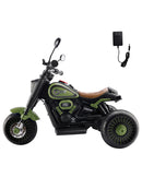 Green 3-Wheel 6V Electric Motorcycle Toy for Kids with Colorful Lights and Music