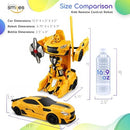 Remote Control Transforming Robot Car Toy for Boys Aged 8-13 - Yellow
