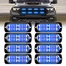 Set of 8 Blue LED Flashing Lights for 12-24V Truck Grills