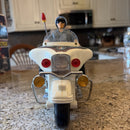 Vintage 1987 Battery Operated Jumbo Police Motorcycle In Box