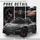 Porsche 718 12V Electric Ride-On Car for Kids - Black