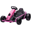 Pink 24V Electric Drift Go Kart for Kids Ages 8-12 with Dual Speed Options