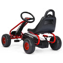 Babyjoy Red Kids Pedal Go Kart with Adjustable Seat and Handbrake