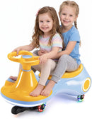 12V Electric Wiggle Car for Kids 3+, 3-in-1 Pedal Ride-On Toy with Flashing Lights