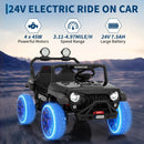 Dual Seat 24V 4WD Electric Ride-On Car with Remote Control and LED Lighting