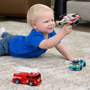 Maxx Action Chrome Rescue Vehicle Set: Firetruck, Police Car, and Helicopter
