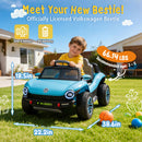 12V Volkswagen Beetle Electric Ride-On Car for Kids - Blue, Speeds Up to 2.5MPH