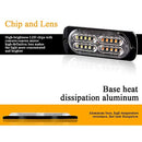 8-Pack Amber and White Flashing Grill Lights for 12-24V Trucks