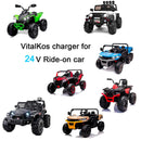 Fast Charging 24V Battery Charger for Kids Electric Ride-On Toys, 28.8V 0.8A