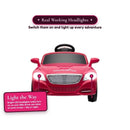 12V Pink Sports Car Ride-On for Girls with Doll Seating