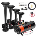 Powerful 12V Inline 4 Trumpet Air Horn Kit with 3L Tank