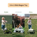 PULA-Wild 2-in-1 White Push Walker Wagon for Kids Aged 2.5-8 Years, Supports 33 lbs
