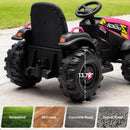 24 Volt Electric Ride-On Tractor Toy for Girls with Trailer and Remote