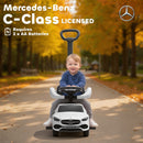 White Mercedes-Benz C-Class 2-in-1 Ride-On Push Car