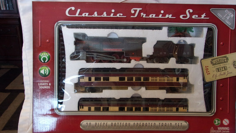 20-Piece Classic Battery-Operated Train Set with Lights and Sounds Passenger Train