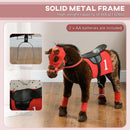 Neighing Ride-On Horse Toy for Children Ages 3 to 8 with Saddle and Stirrups