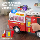JOYIN Interactive LED Fire Truck with Projections and Sirens, Bump and Go Action