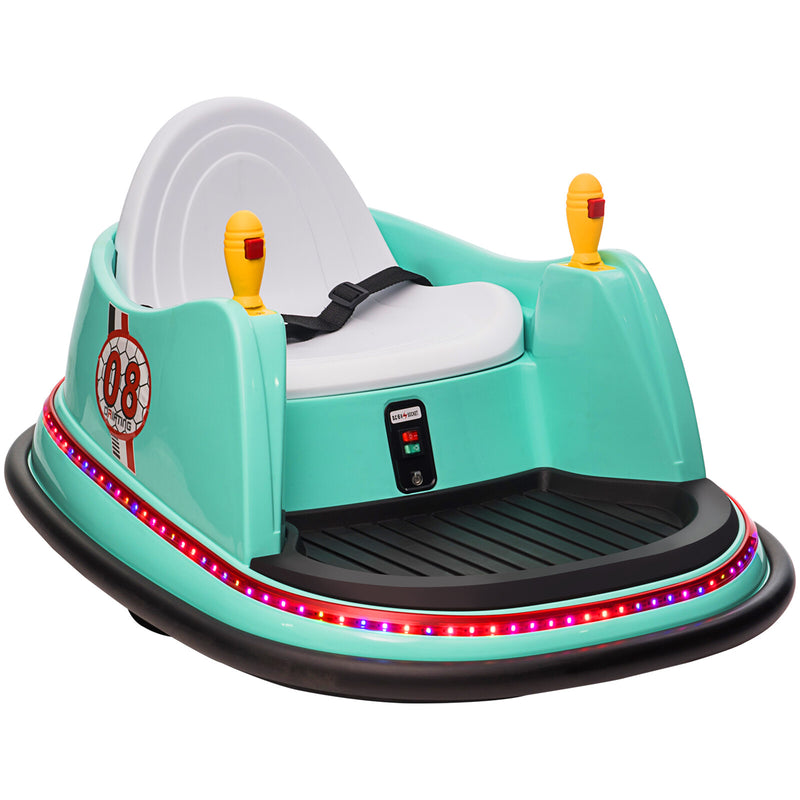 12V Kids Ride-On Bumper Car with Remote Control, 360° Spin, and Flashing Lights for Toddlers