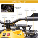 12V Rechargeable Yellow Kids ATV Ride-On Car with Music and Realistic Wheels