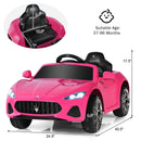 Pink Maserati Gbili 12V Electric Ride-On Car by Costzon