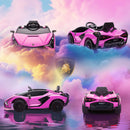 12V Pink Lamborghini SIAN Electric Ride-On Car for Children