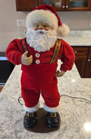 Dancing Santa Plays Jingle Bell Rock - Vintage 1998 Christmas Decor 16"