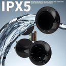 12V Electric Dual Train Horns with Bracket for Trucks and SUVs - Black