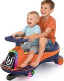 12V Orange Wiggle Car for Kids, 2-Seater with Dual 75W Motors | 2-in-1 Ride-On