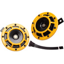 High-Intensity 12V Metal Dual Tone Train Horn Set with Yellow Grill